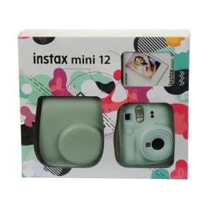 FUJI INSTAX MINI 12 MINT GREEN FILM AND CASE BUNDLE
