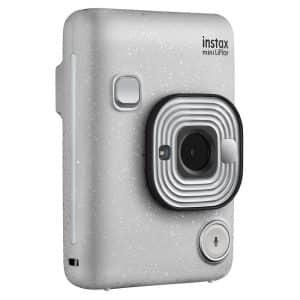 FUJI INSTAX MINI LIPLAY STONE WHITE FILM AND CASE BUNDLE