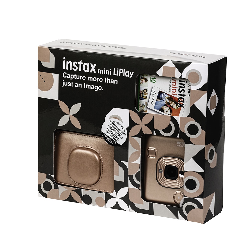 Buy FUJI INSTAX MINI LIPLAY BLUSH GOLD FILM AND CASE BUNLDE - Foto