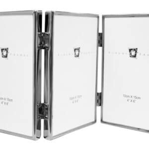 TRIPLE PHOTO FRAME SILVER - IRON NICKEL PLATED 4 X 6" / 10 X 15CM